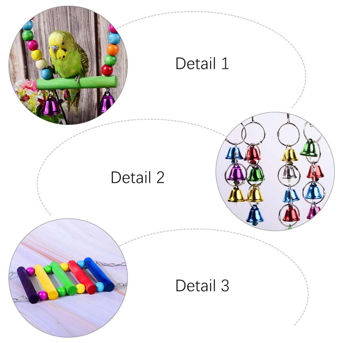 Happyyami 5pièces Jouets à Mordre pour Oiseaux Accessoires Amusants pour Perroquets Jouets à Mastiquer pour Oiseaux Fournitures pour Animaux De Compagnie