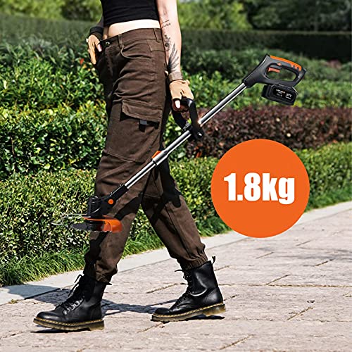 RALIRA Elektro-Rasenmäher, leistungsstark, 1800 W, kabellos, tragbar, rotierender Rasenmäher, teleskopisch, verstellbar, leicht, Schnittwerkzeuge zum Jäten Ihres Gartenrasens, 1 Akku – Bild 7