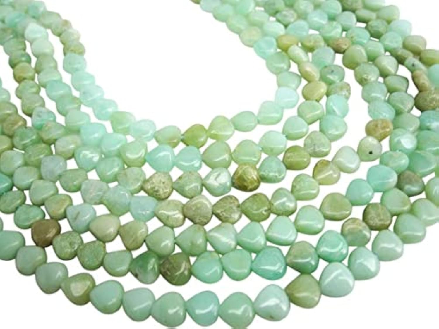 Chrysoprase beads et cœurs de 6mm, fil de perles naturelles 16 pouces pour création bijoux