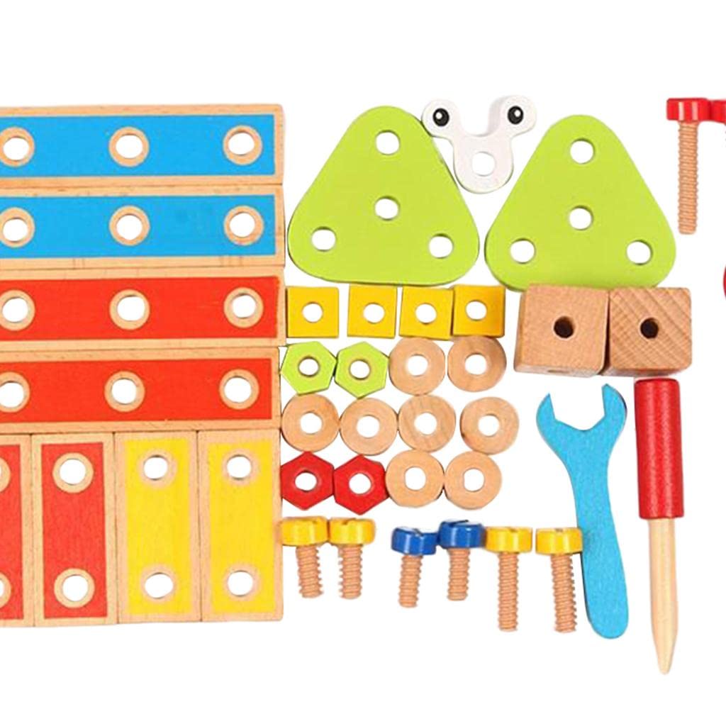 Gralara Juguetes de Construcción Madera Bloques Apilables Clasificación Puzles Juego Educativo 3D con Ensamble Promueve Pensamiento Lógico Y Pacien, Style B 45pcs