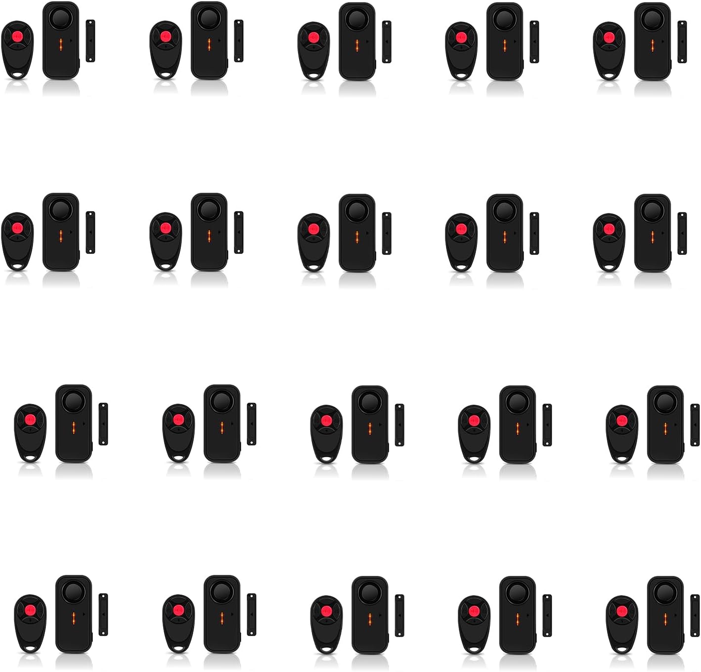 Door Alarm with Remote, 108dB Magnetic Door Chime, Window Alarm, 4 Tones, IP65 Waterproof,for Outdoor, Pool, Kids Safety，20PK