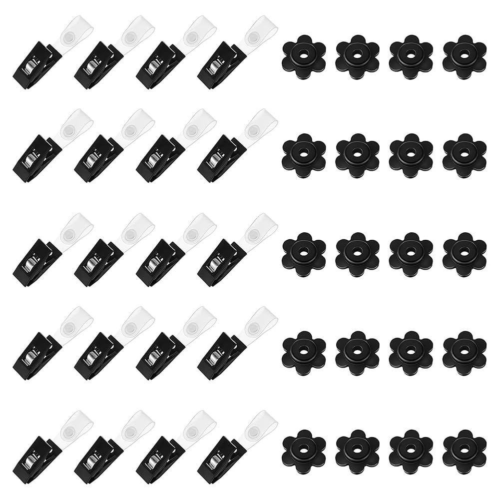 Littimoon 20PCS Garden Flag Stoppers Garden Flag Clips for Outside Anti Wind Small Flag Holders for Yard and Garden Flag Pole