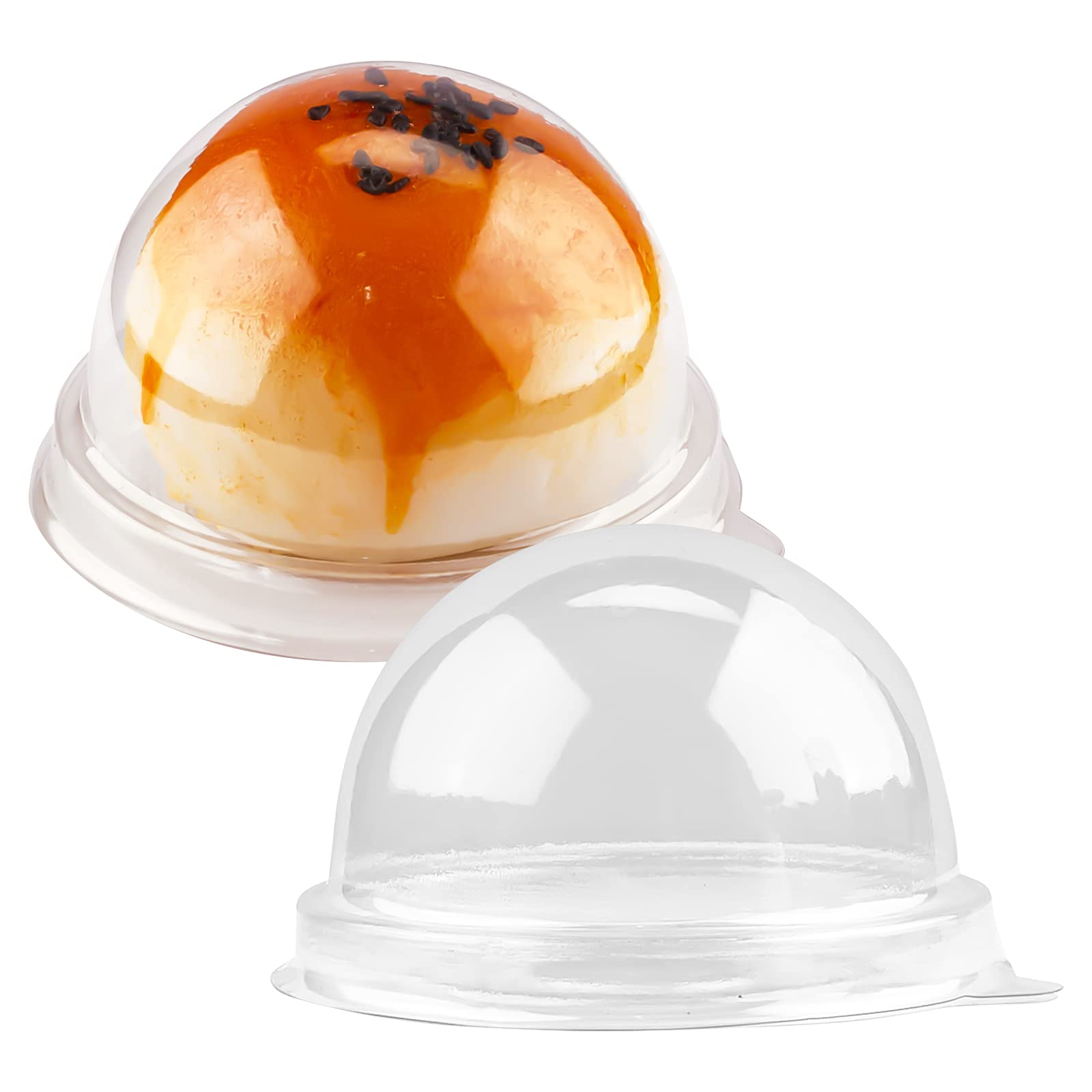 Zezzxu50 Pack Mini Bundt Cake Containers Clear Plastic Cupcake