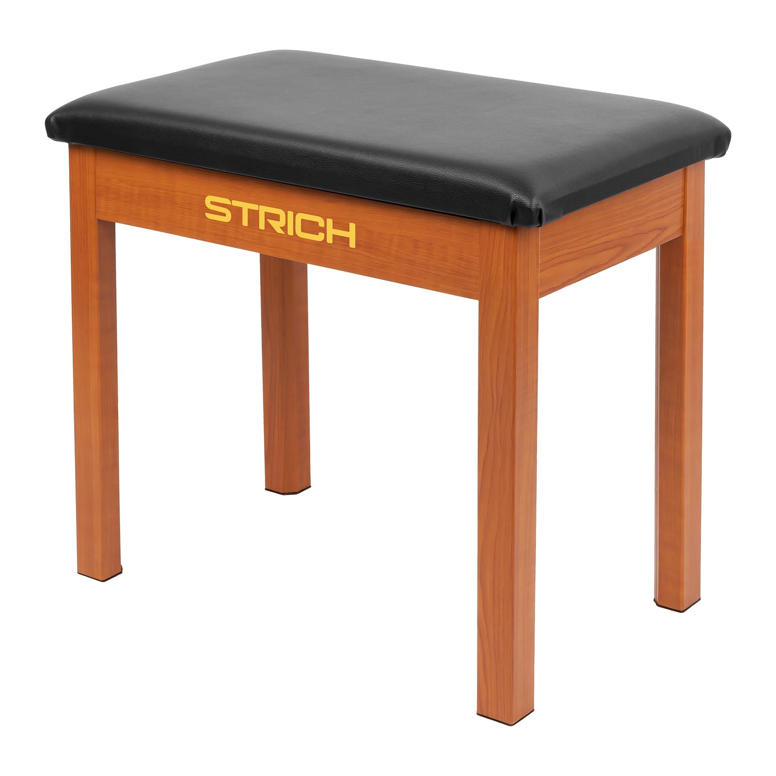 STRICH Banc de piano avec rangement, banc de clavier en bois massif, bibliothèque de piano, tabouret de chaise avec coussin rembourré, couleur acajou