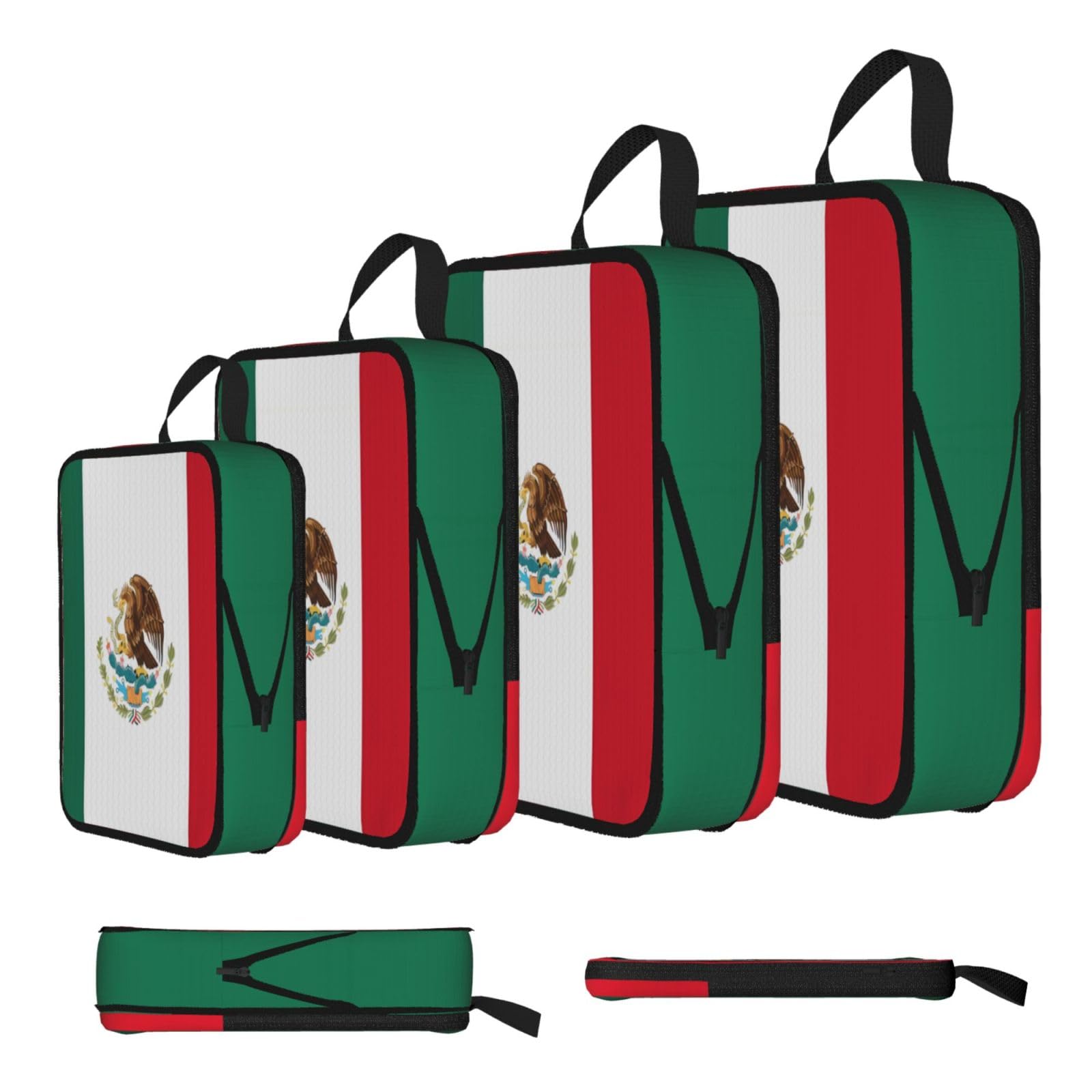 Sxzvvbn Black Flag Of Mexico Compression Packing Cubes 4 Piece Set