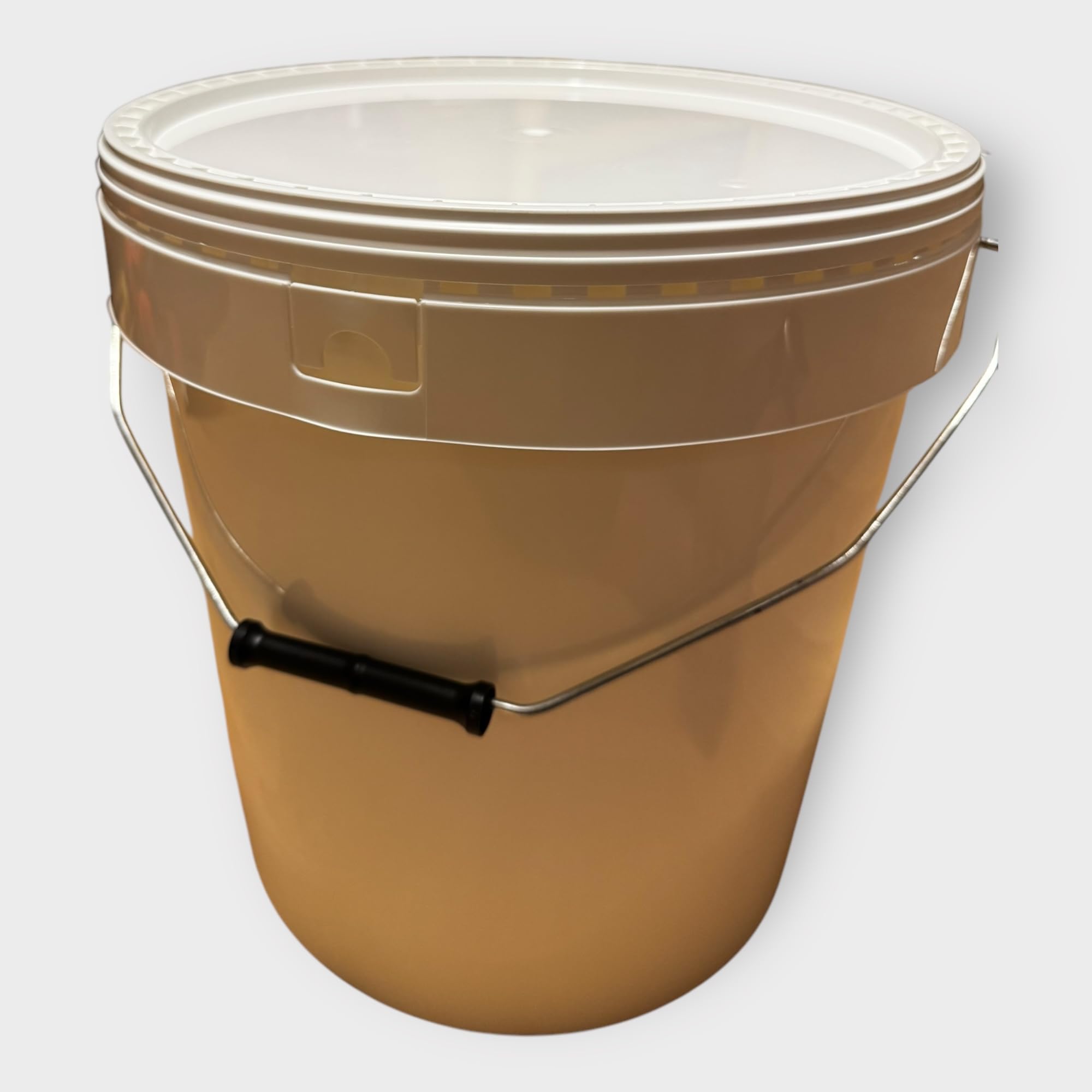 Lot de 5 x Seau Plastique 20 L litres avec Couvercle – Robuste, Étanche et Réutilisable pour Usage Domestique ou Professionnel