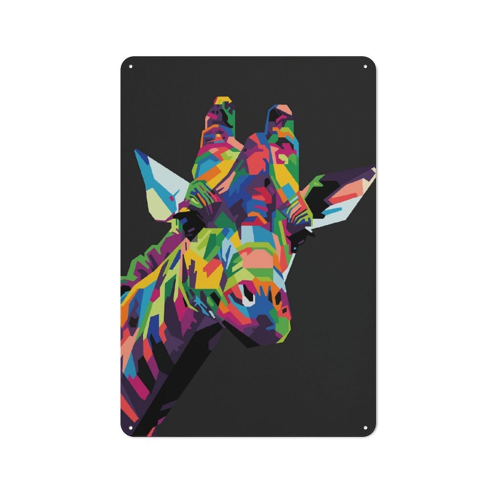 Junmoney Style-5 For Guest Room Or Hallway, Colorful Giraffe Head Vintage Metal Sign 30X20cm, New-Space Wall Decor For Home Decor Collectors