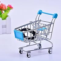 Vista 8 de Mini carrito de compras, carrito de supermercado, mini carrito de compras, mini juguete de almacenamiento de supermercado, adornos decorativos
