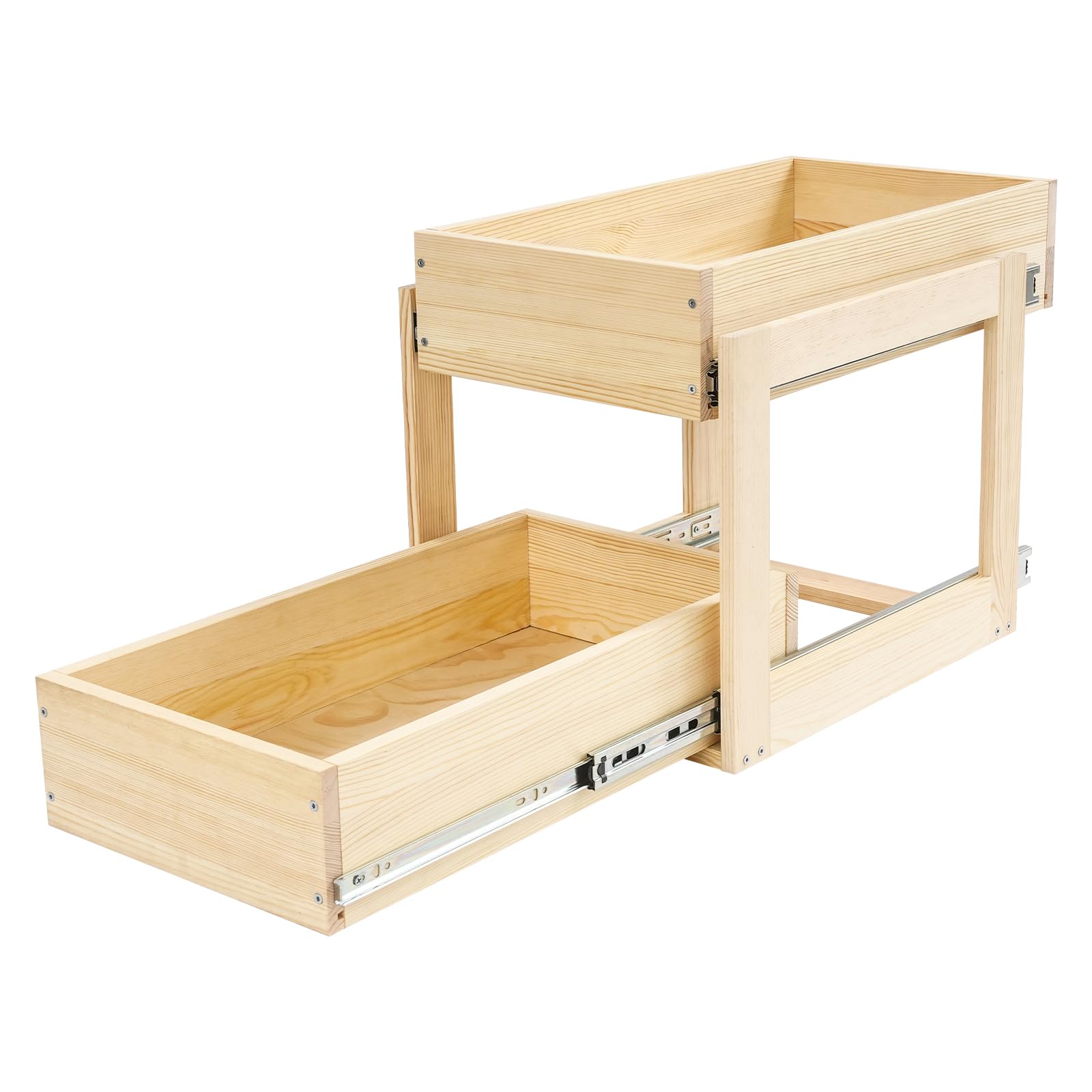 Pull Out Cabinet Organizer, Soft Close Slide Out Pull Out Drawers for Cabinets Shelves Storage for Kitchen, Pantry, Bathroom (Small)