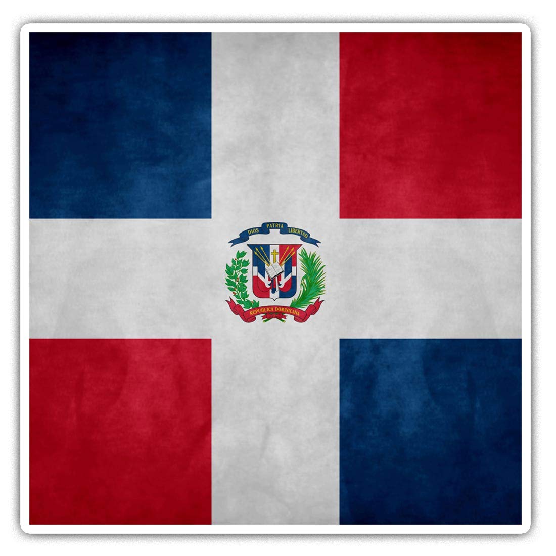 Destination Vinyl Ltd Multi Square Stickers (Set Of 2) 10Cm - Dominican Republic Repubblica Flag Art Style Laptop Tablet Luggage Scrapbook #21533
