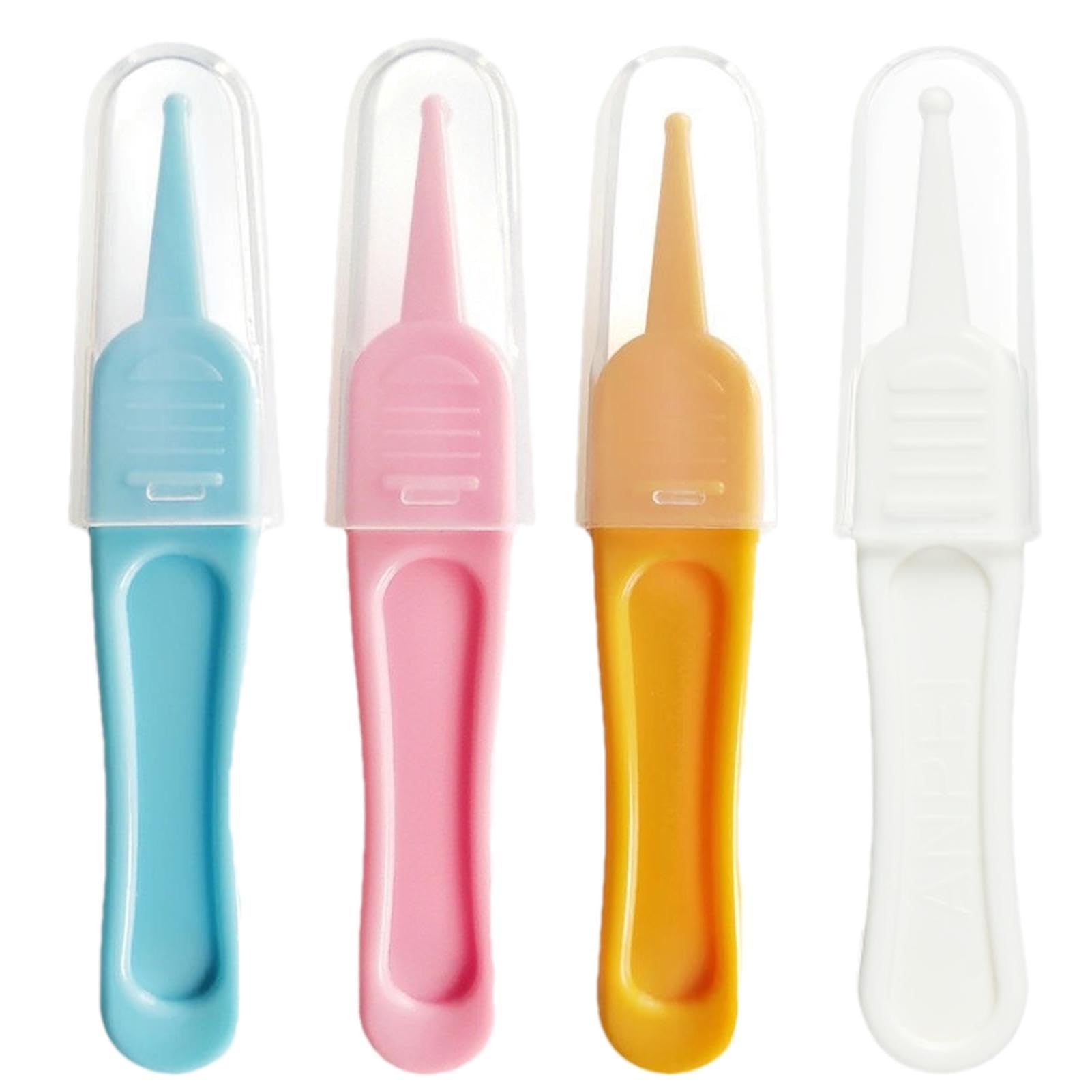 Shuangliao 4Pcs 4 Nose Tweezers For Boogers | Booger Picker Tweezers | Baby Ear Nose Nasal Tweezers | Nose Cleaning Nipper For Babies | Nose Cleaning Tools For Cleaning Ear Canals, Nasal Passages
