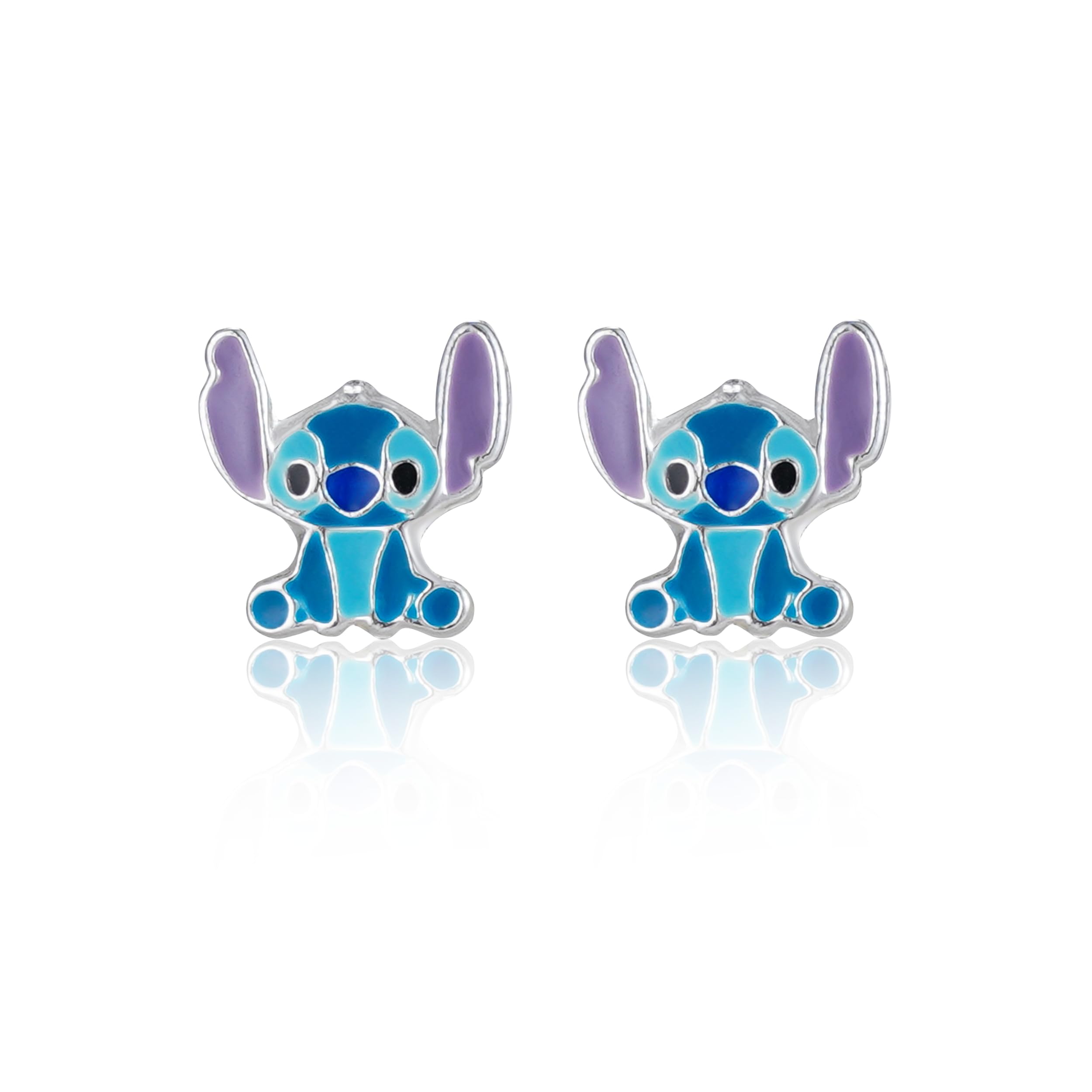 Oorstekers Disney Lilo en Stitch-sterling zilver met email voor kinderen en meisjes sieraden Disney, Sterling zilver