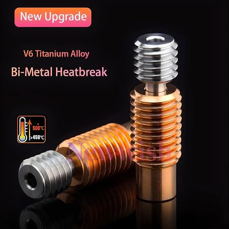 V6 All Metal Hotend,Prusa i3 MK3S+,MK3,MK2.5,MK2S 3D Printer Hotend,Upgrade V6 Copper+ Titanium Alloy Bi-Metal Heatbreak,Brass Nozzle 0.4mm,V6 Heater Block for V6 Hotend.