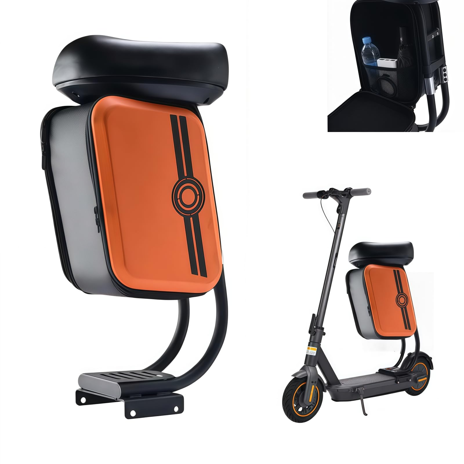 Sillín para patinete eléctrico compatible con Segway-Ninebot Max G30, asiento impermeable para accesorios de patinete eléctrico, asiento cómodo con bolsa de almacenamiento,soporta hasta 120 kg