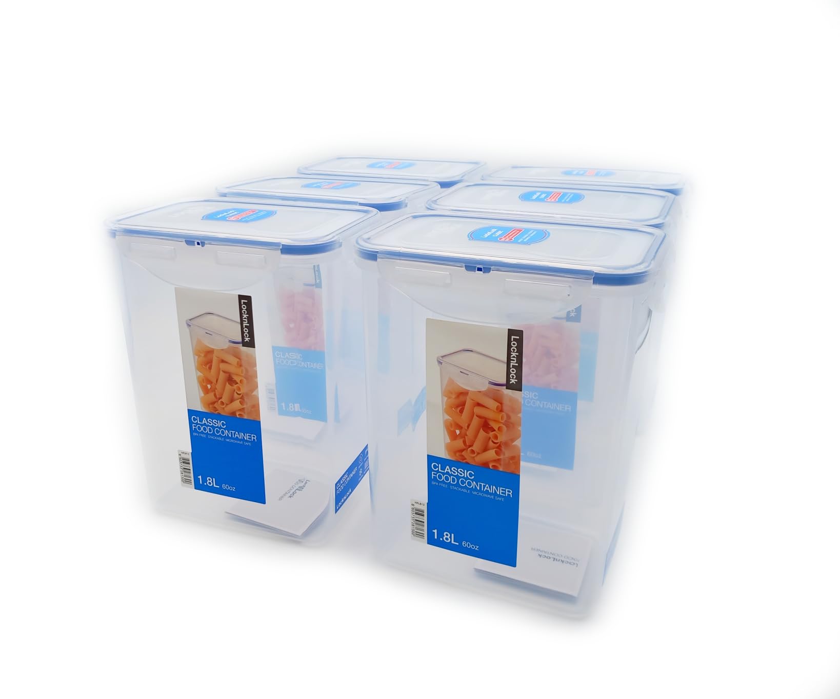 6 x Schloss & LOCK Rechteckige Frischhaltedose 1,8 lt Hochschrank HPL813