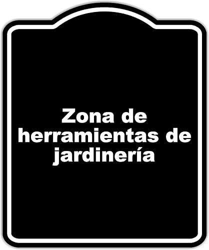 Zona de herramientas de jardinería BLACK Aluminum Composite Sign 15 x 18 inches