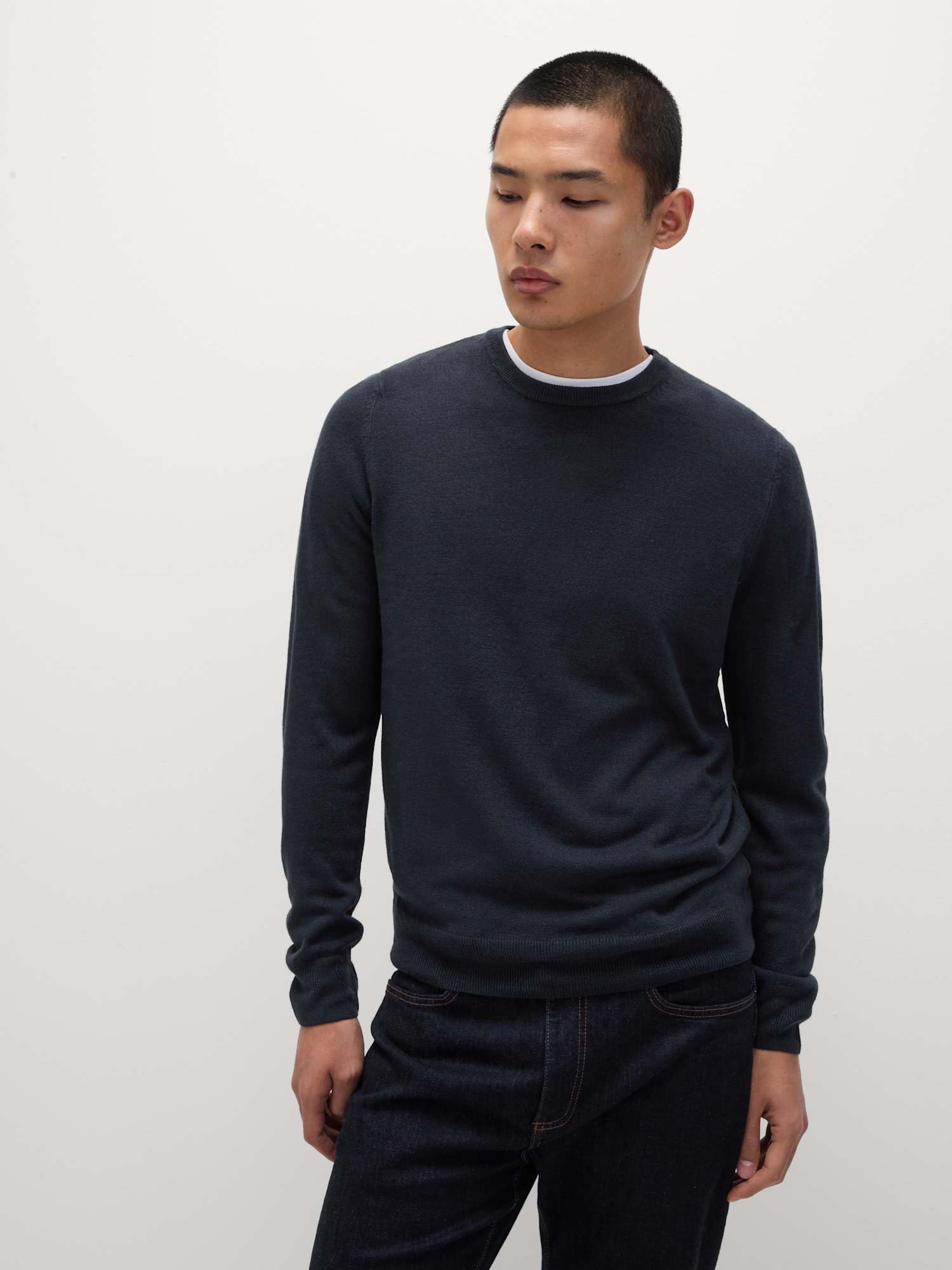 Marks & Spencer Pull Col Rond Cashmilon™ Homme, Coupe Standard