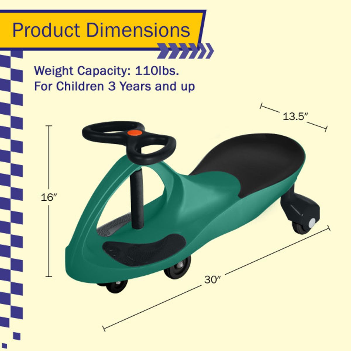 Amazon.com: Lil' Rider Wiggle Car, Ride on Toy for Ages 3 and Up
