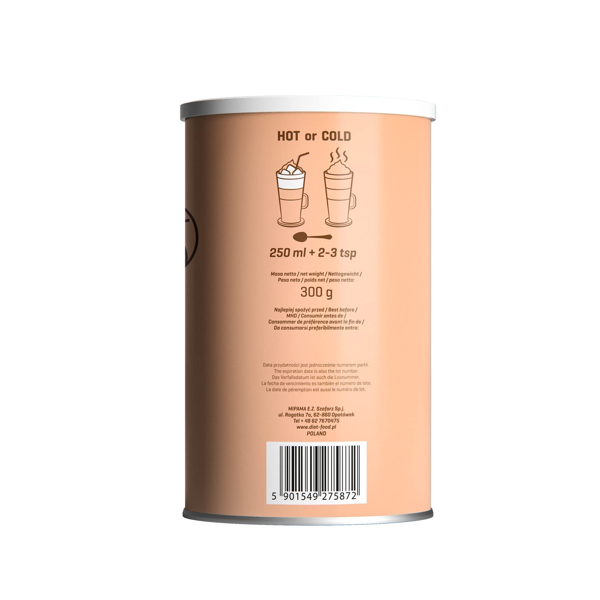 Diet-Food Keto Coffee Latte 300g Kohlenhydratarmes & Keto Freundliches Instant Fettgetränk für die keto Diät - mit MCT Öl Pro Portion zur Förderung der Kartonproduktion und Erythrytol (Packung mit 4)