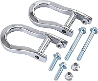 CARMOCAR Chrome Front Recovery Tow Hooks for 2007-2019 Chevy Silverado GMC Sierra 1500 - OEM 84072462 Replacement, Heavy-Duty Steel