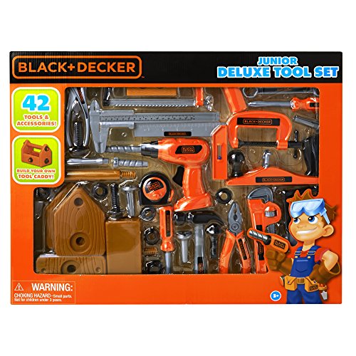 Black+Decker Junior Kids Tool Set -Deluxe Tool Set with Tool Box with 42Piece Tools 