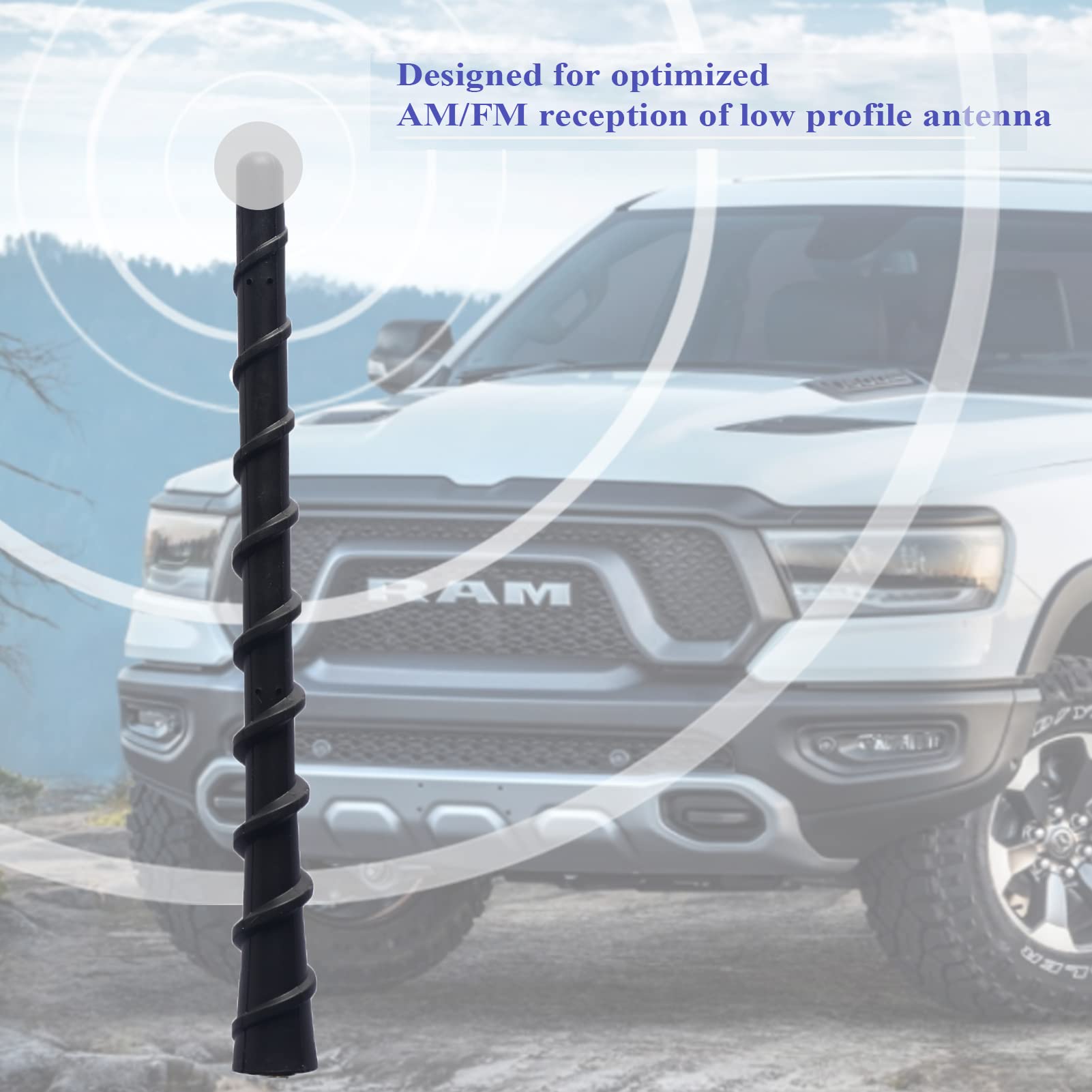Jamscar Short Truck Antenna Compatible for Dodge Ram 1500 2009-2024 | 7