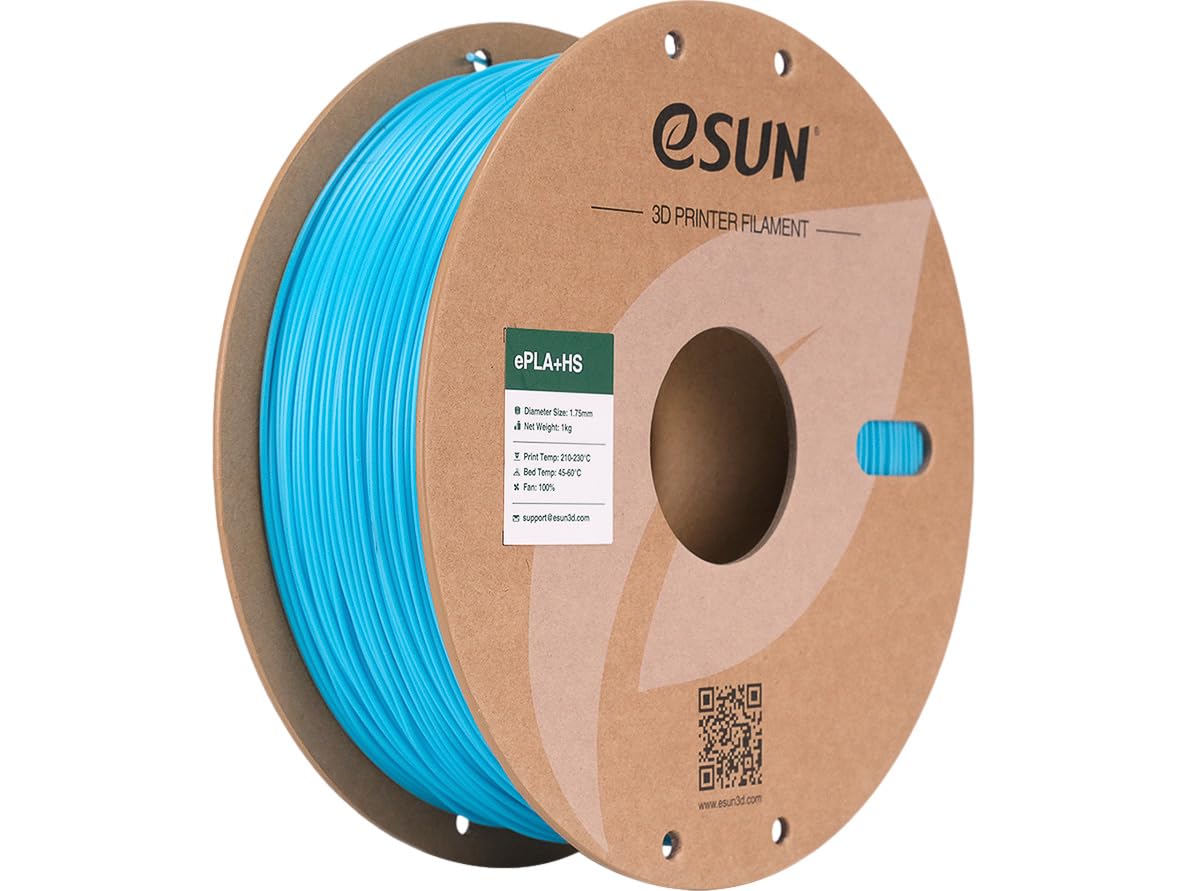 eSUN PLA+ Filamento 1,75 mm, PLA+HS Filamento per stampante 3D ad alta velocità Precisione dimensionale +/- 0,03 mm, bobina da 1 kg (2,2 libbre) per la stampa 3D Speedy, Blu chiaro