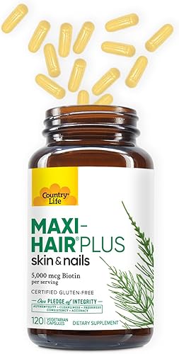 Miniatura 6 de Country Life Maxi Hair Plus 5000 mcg Biotin 120 VegiCaps