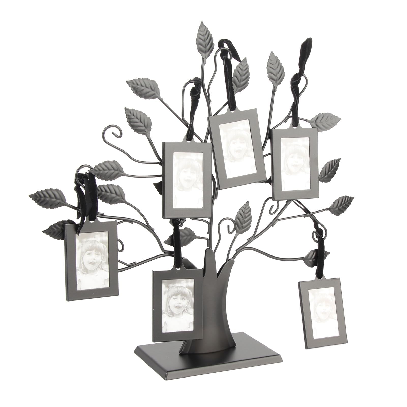 Arbre D'affichage de Photos de Famille avec 6/12 Cadres de Photo, Décoration de Table en Métal pour les Proches (Petit Avec 6 cadres photo de 6,4 * 4,6 cm)