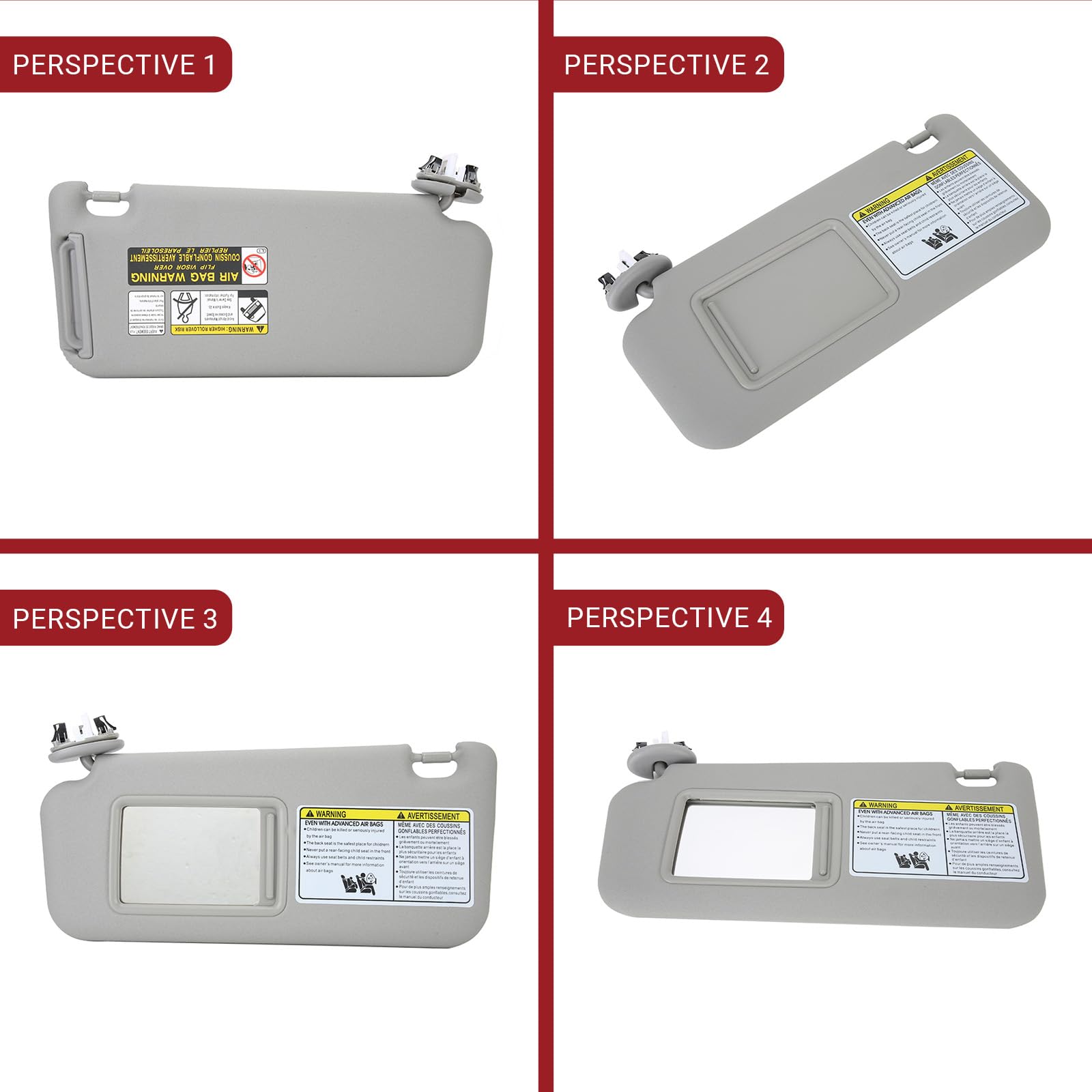 OUKENS Aletta parasole, Aletta Parasole Lato Guidatore Sinistro 74320-42501-B2 Adatta per RAV4 2006-2009 Grigio