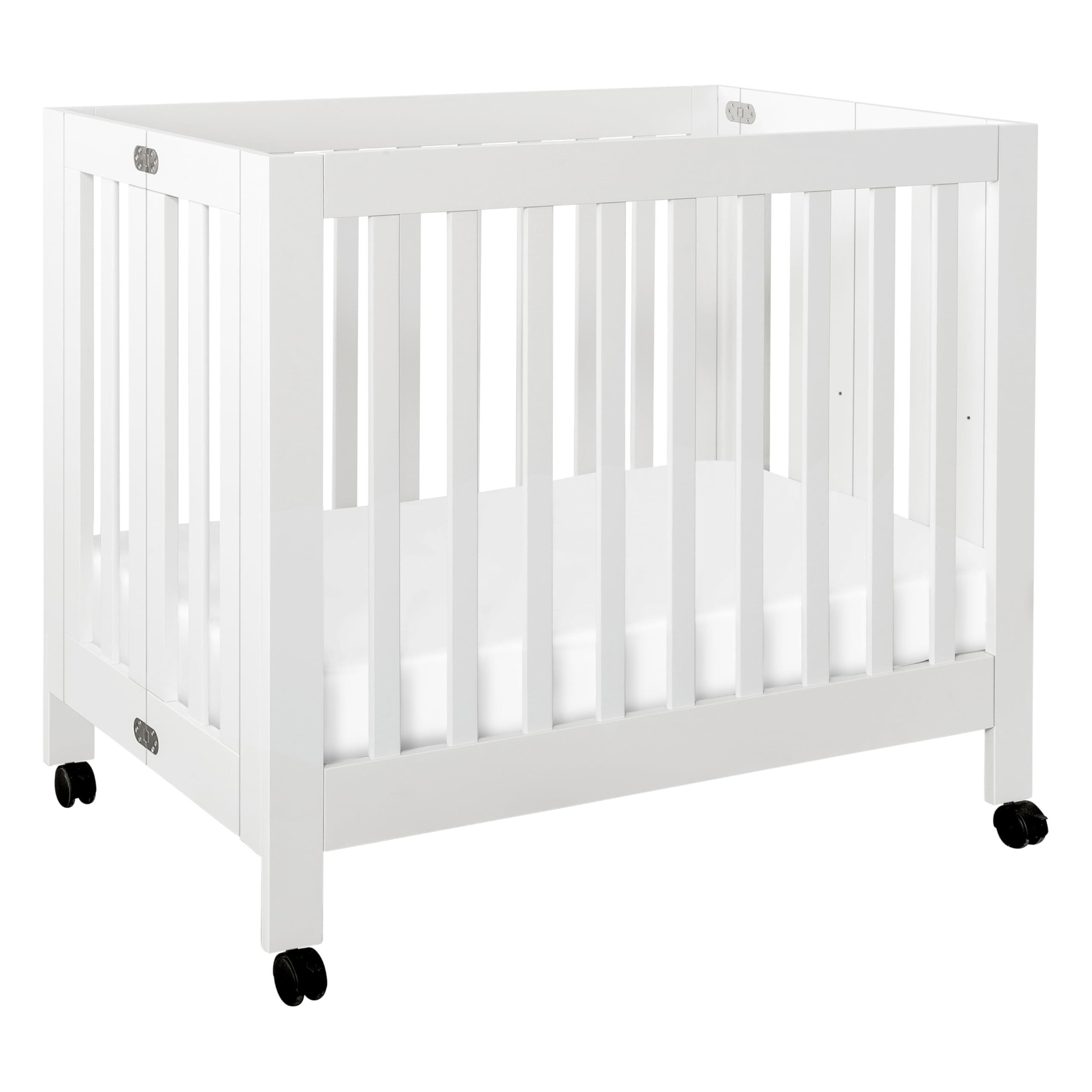 Babyletto Origami Mini Crib with Wheels White