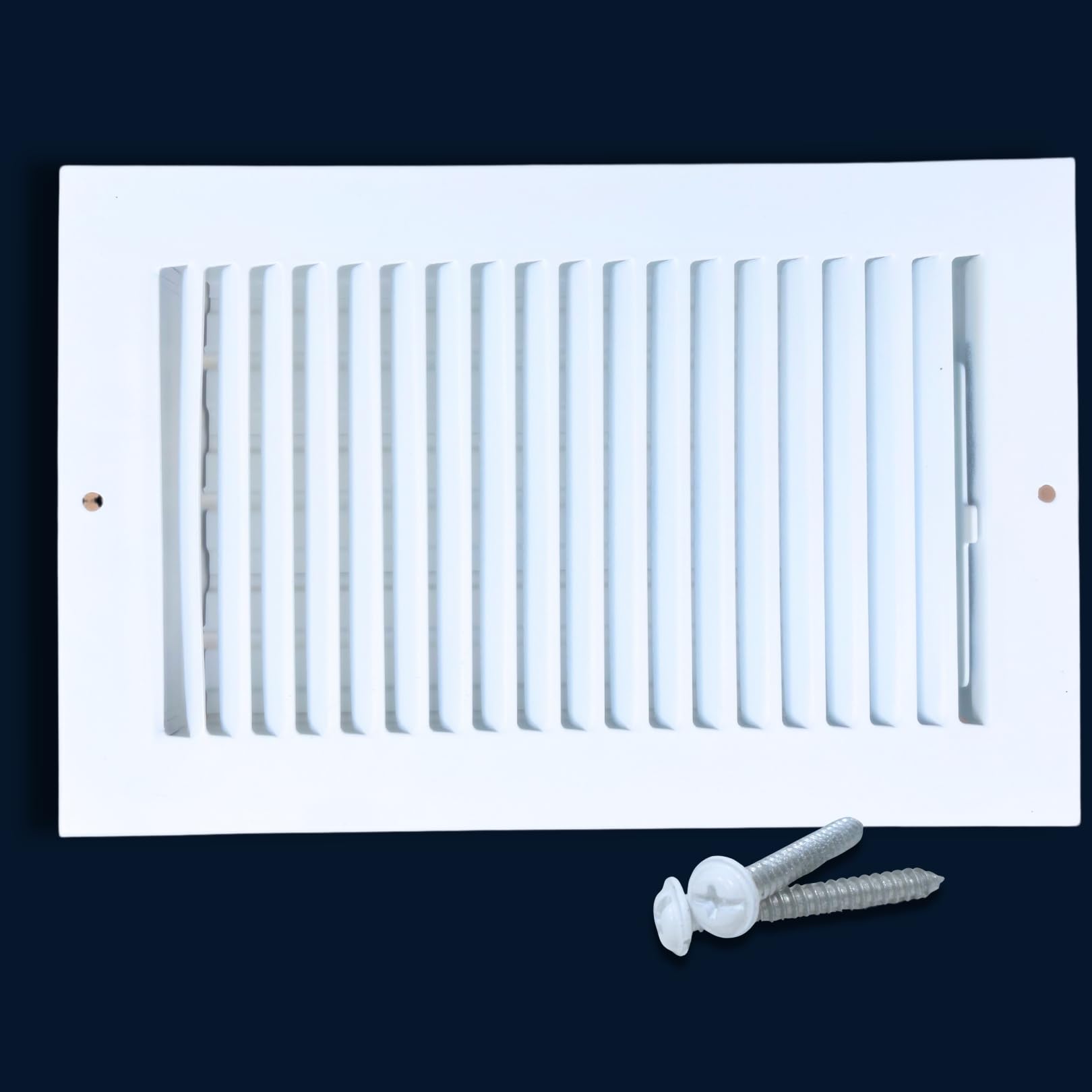 Cubierta de ventilación blanca de 6 x 10 pulgadas (apertura de ducto) para piso, rejilla unidireccional, cubierta de acero sólido HVAC