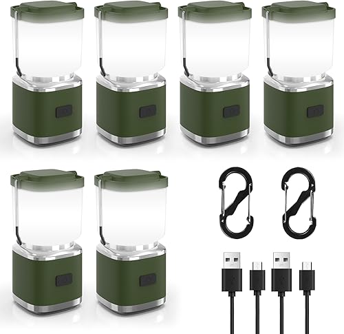 Miniatura 9 de Linterna de camping portátil recargable de 4 pulgadas, linterna de luces LED de camping de 2000 lm con luz roja y 20 horas de funcionamiento