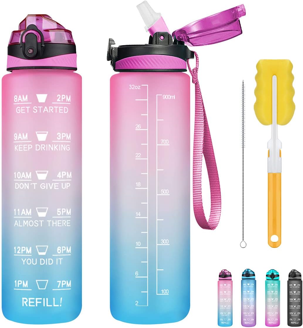 1L Water Bottle with Straw
