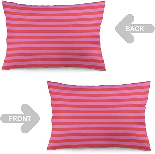 Miniatura 4 de Funda de almohada de 12 x 20 pulgadas, diseño de rayas geométricas, rectangularesde cintura, rectangular, para exteriores, para el hogar, cama,