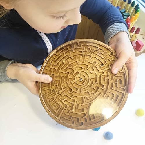 Miniatura 3 de Wooden Labyrinth Game double-sided Maze with three Steel Marble, Gift for Kids for Adults, Maze Brain Table Activity