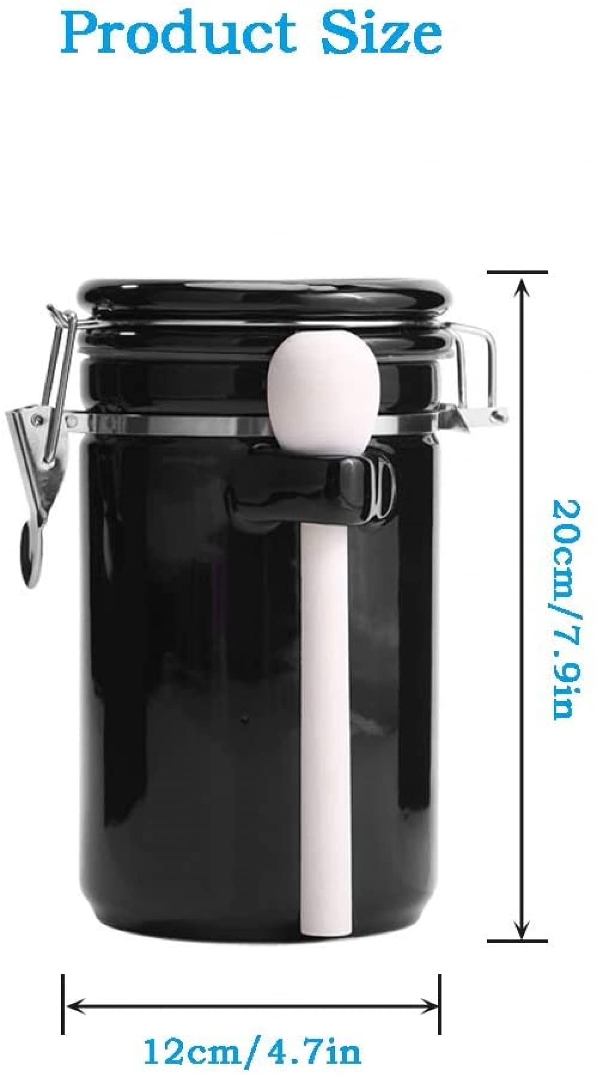 BERTY·PUYI Barattoli per Lattine con Coperchi, Piccola Scatola Portaoggetti da Cucina Zuccheriera Barattolo per caffè Ermetico in Ceramica per Contenitori da Cucina, Porcellana Premium-White