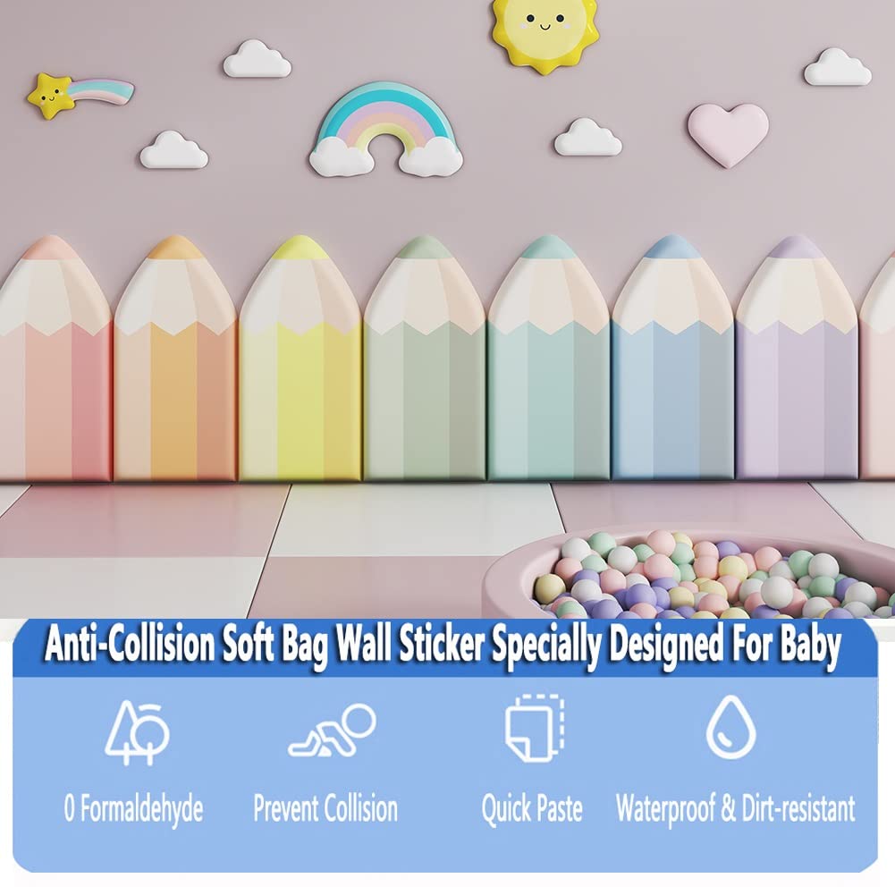 3D Anti-Collision Wall Stickers Dzieci antykolizyjne naklejki ścienne 3D, kot kreskówkowy samoprzylepne panele ścienne przedszkole poduszka Tatami wyściełana wyściółka ścienna (Color : Blue-1, Size