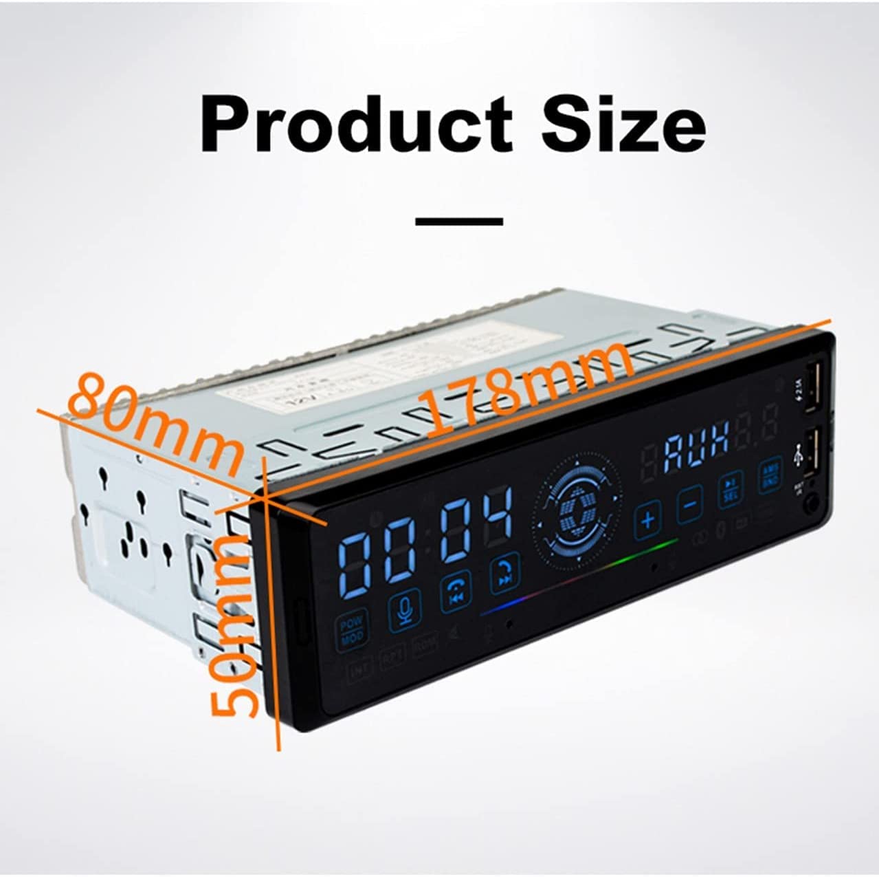 Radio samochodowe 1 DIN Radio samochodowe stereo Zdalny kontrakt Multiple EQ MP3/WMA/WAV Odtwarzacz 12V MP3 FM/SD/USB/AUX Bluetooth Audio Stereo