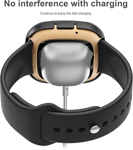 Miniatura 5 de Funda protectora de pantalla compatible con Fitbit Versa 3, paquete de 3 carcasa protectora completa de policarbonato duro para Fitbit Versa 3 y