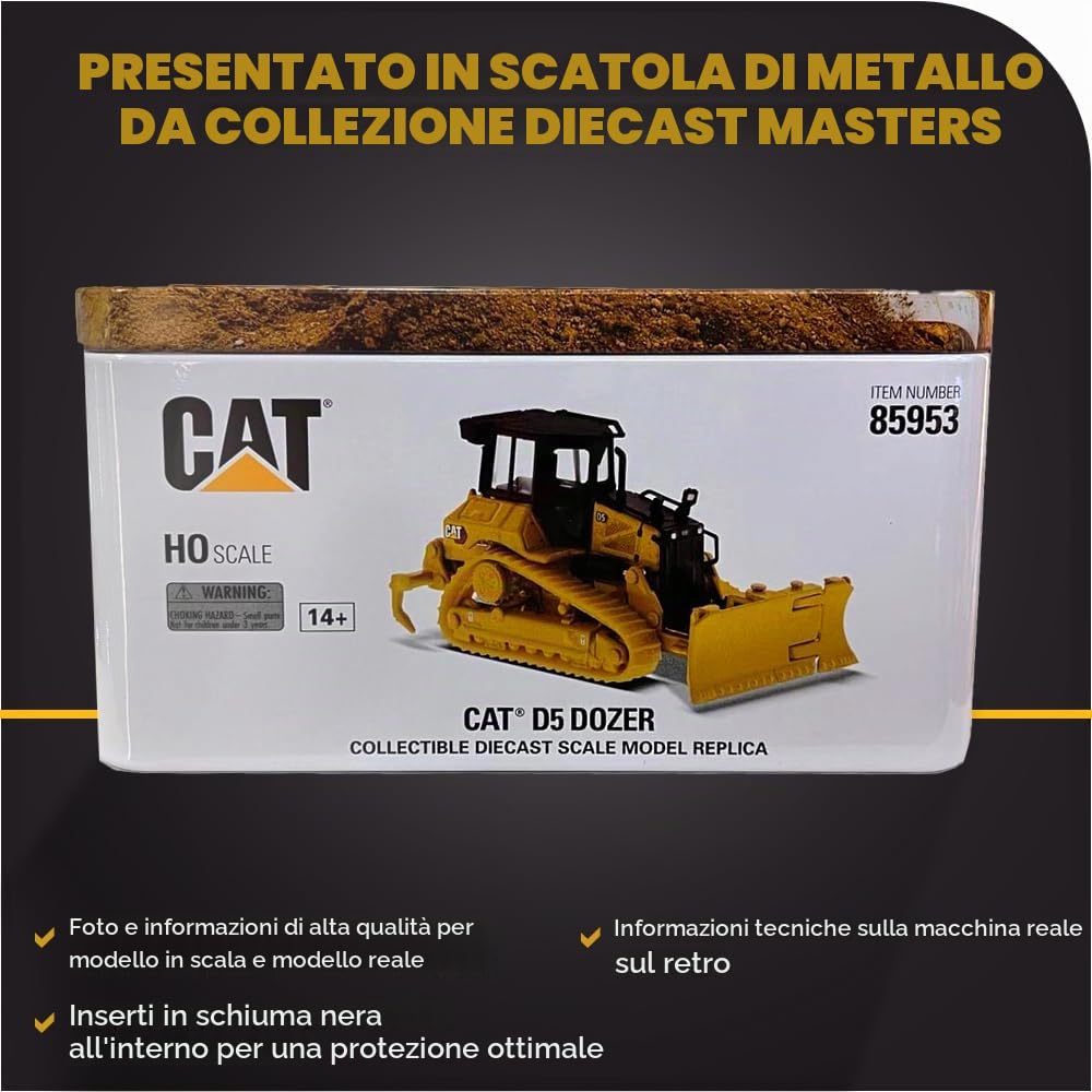 Caterpillar Diecast Masters 85953 - Bulldozer Lama Pieghevole D5 LGP, Scala 1:87, dai 14 Anni in su