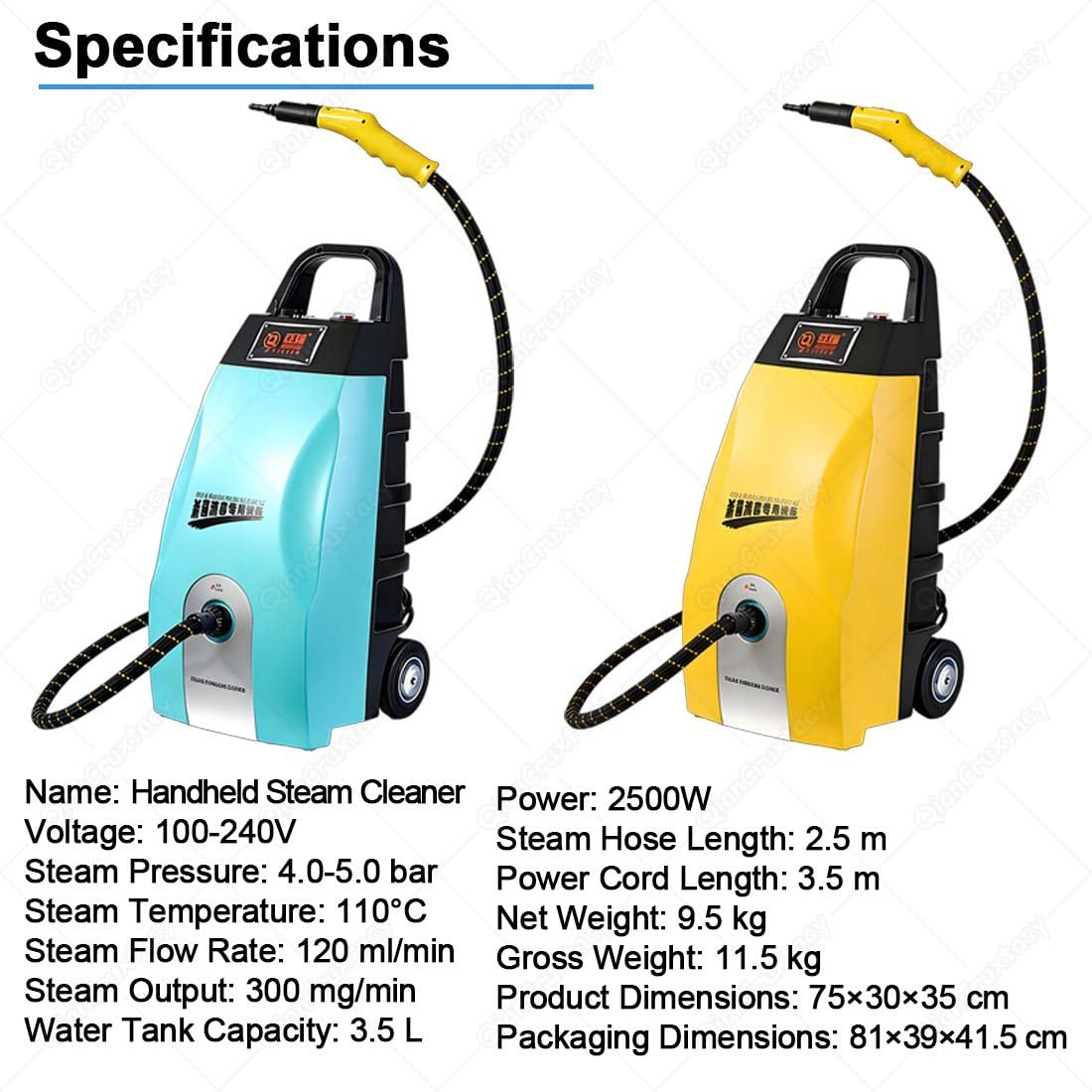 Vaporizador Comercial para Detailing De Automóviles Y Hogar,Elimina Grasa De Cocinas,Juntas De Azulejos,Manchas De Alfombras,Suciedad De Tapicerías,Salpicadero Y Motor del Coche Blue