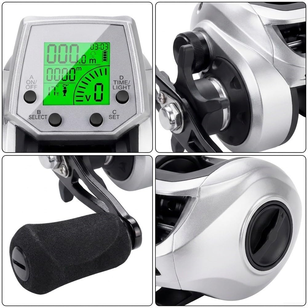 Kołowrotek wędkarski z włókna węglowego 7+1BB lampka ładująca USB