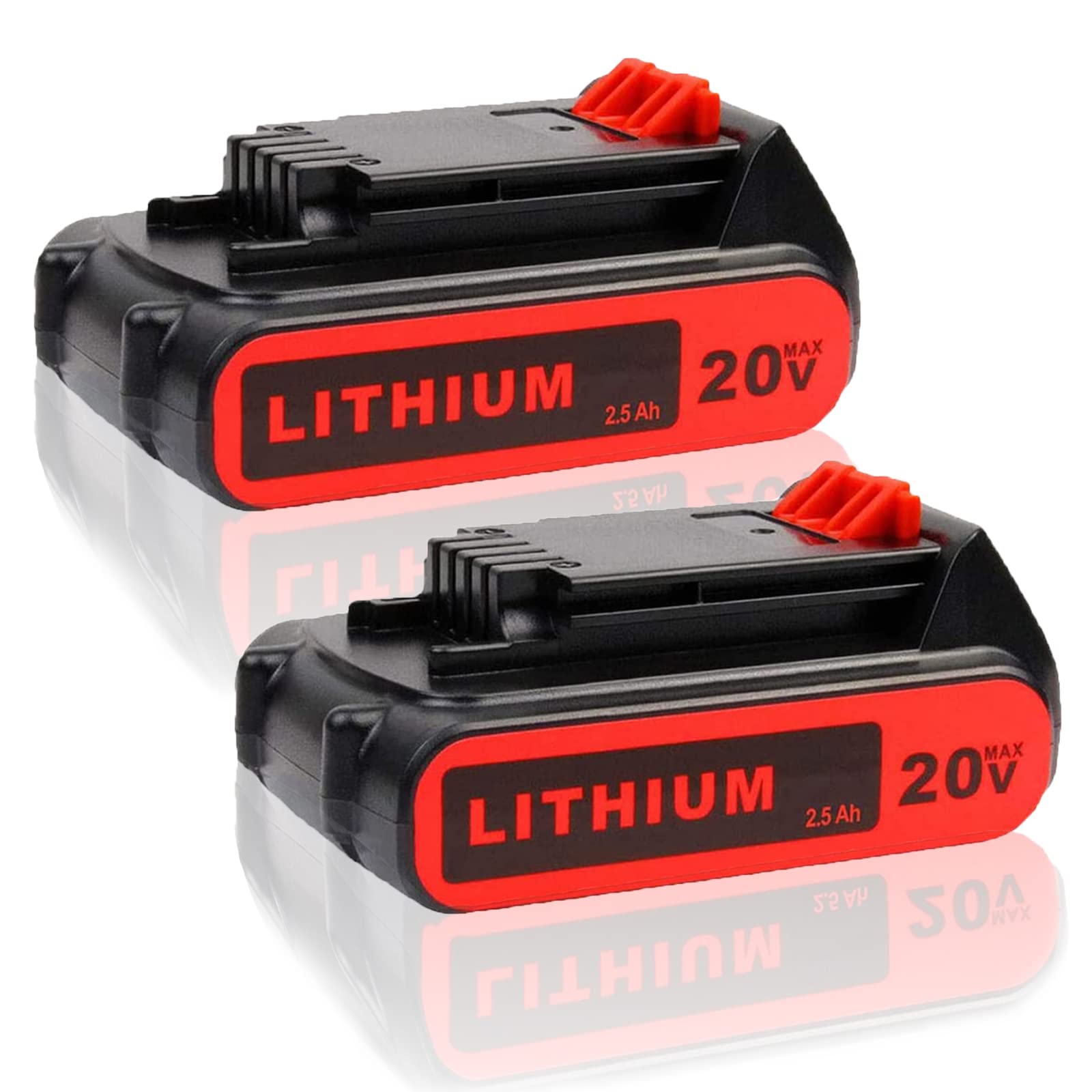 2X Masione 20v 2.5Ah Liion Battery Replacement for Black and Decker