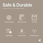 Bakken 8-Piece Stackable Bakeware Set - Ceramic Non-Stick Coating, Baking Sheets, Assorted Baking Pans, PTFE, PFOA & PFOS Free - Healthy Baking, Ergonomic Handles, Cooling Rack, Non-Toxic, Oven-Safe
