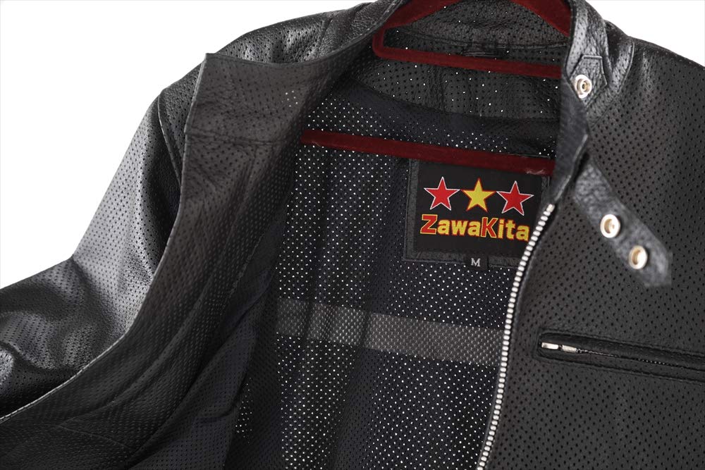 ZawaKita 本革カウハイド パンチングレザーライダースジャケット 3XL Amazon.co.jp: ザワキタ パンチング本革ライダース【新型