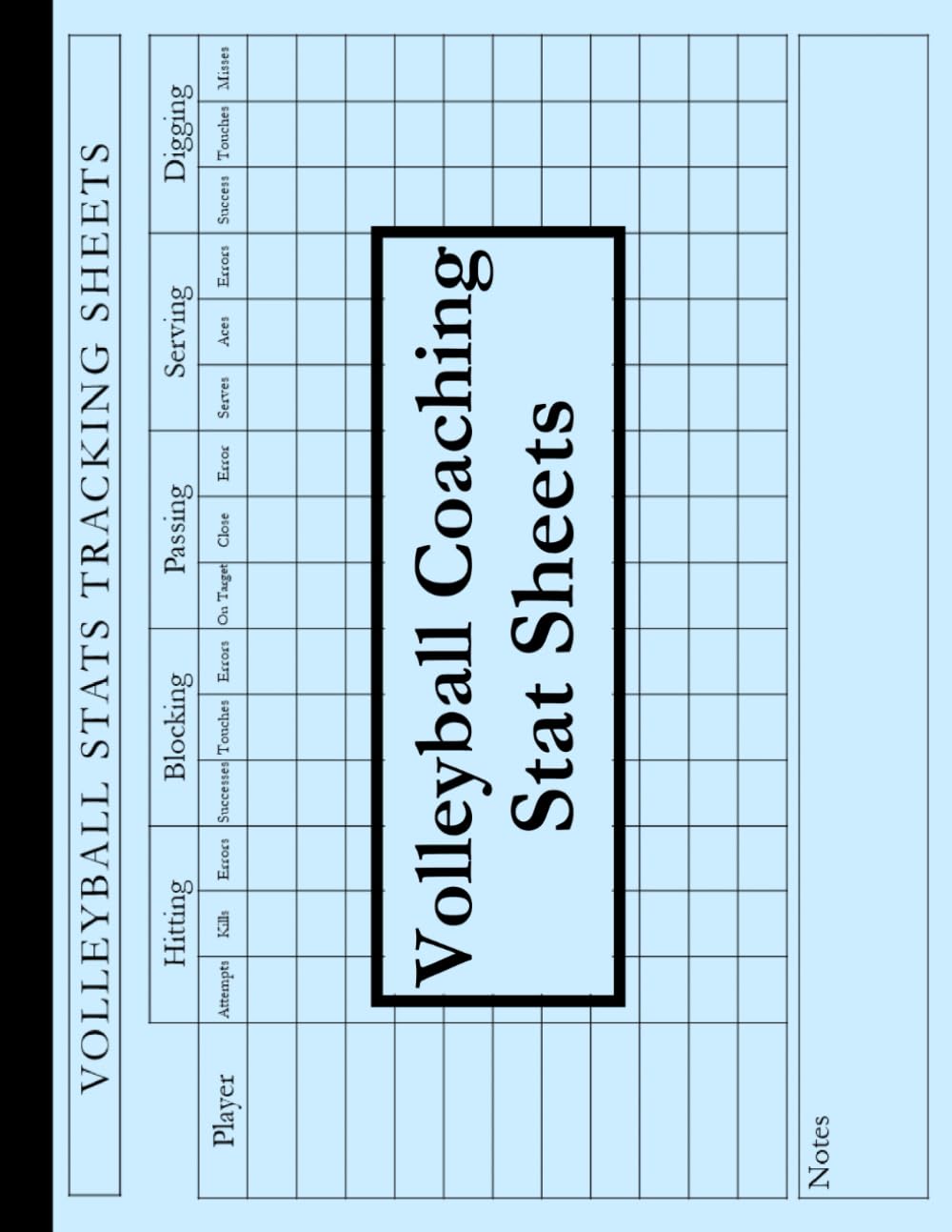 Volleyball Coaching Stat Sheets Large Volleyball Stats Tracking Sheets