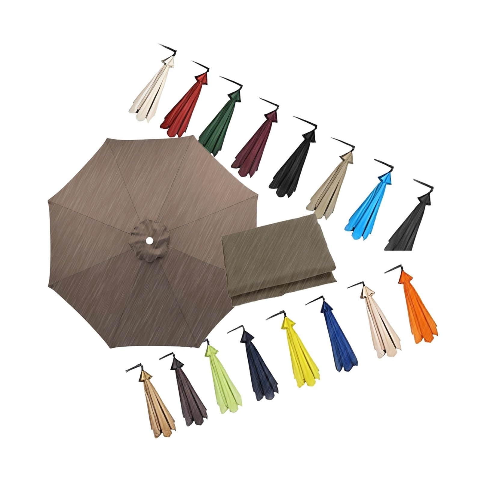 Chinimon Replacement Parasol Canopy 2m-3.5m, Garden Parasol Replacement canopy 6/8 Arms, Garden Parasol Covers for Garden Yard Beach Umbrella(Deep Top)