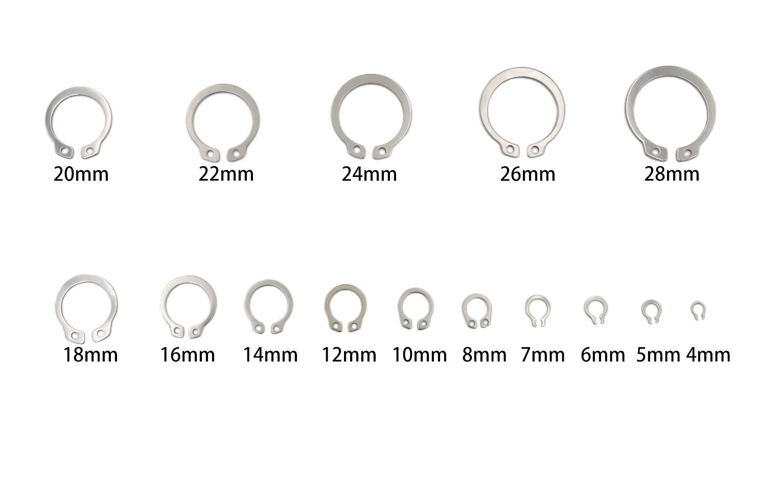 HVAZI 265PCS Metric 304 Stainless Steel CClips External Retaining Ring