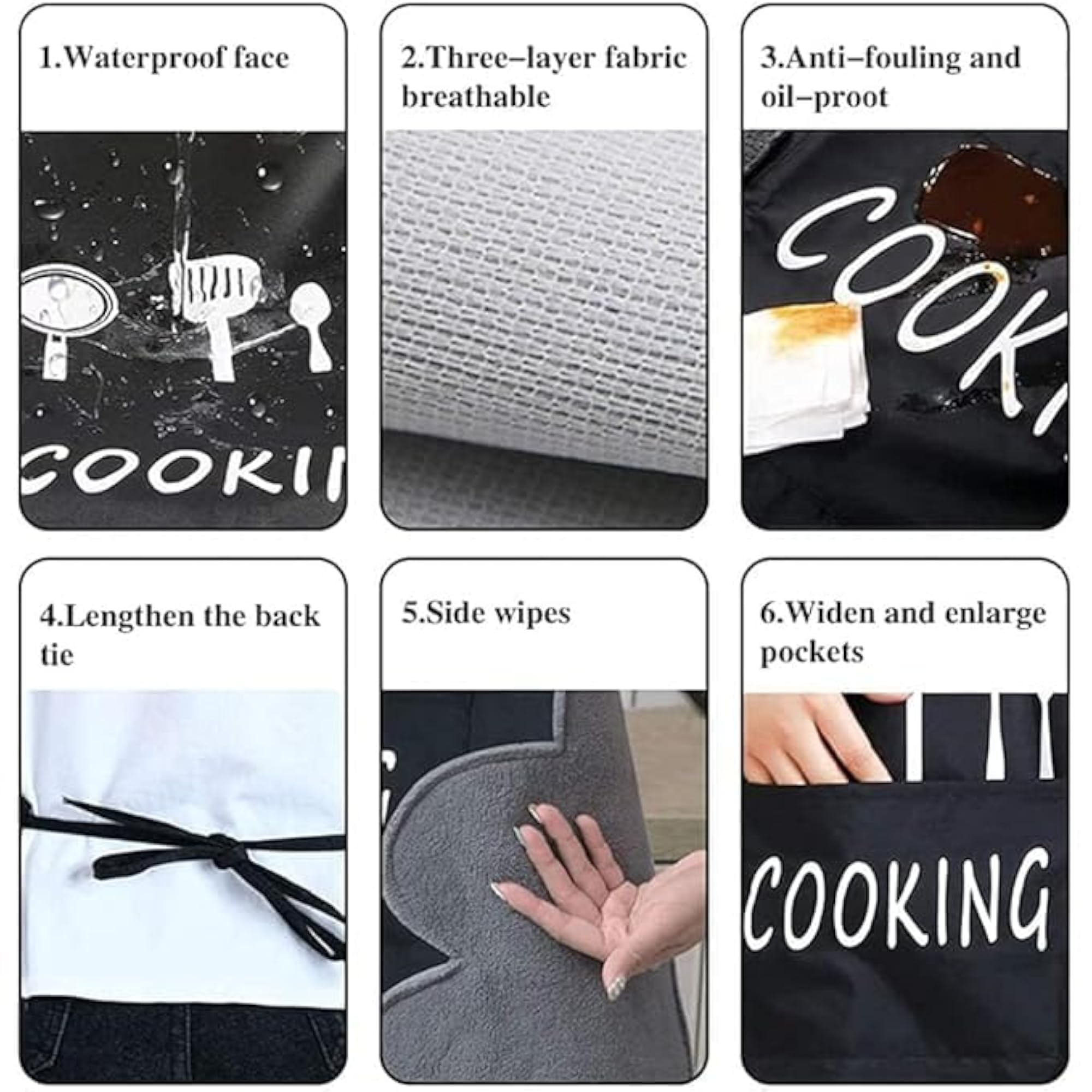 Cute Waterproof Apron with Front Pocket, Everyday Use